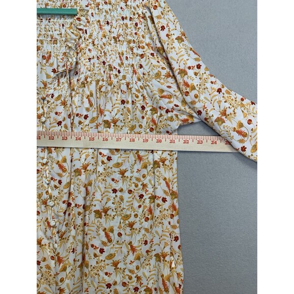 Rose & Olive Top Womens 3X Button Up Smock Cottagecore Boho Peasant - Picture 6 of 8